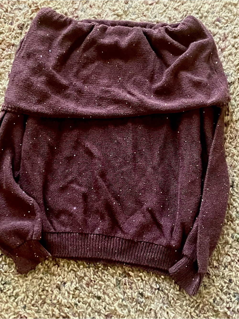 Cozy Off-the-Shoulder Sweater in brown